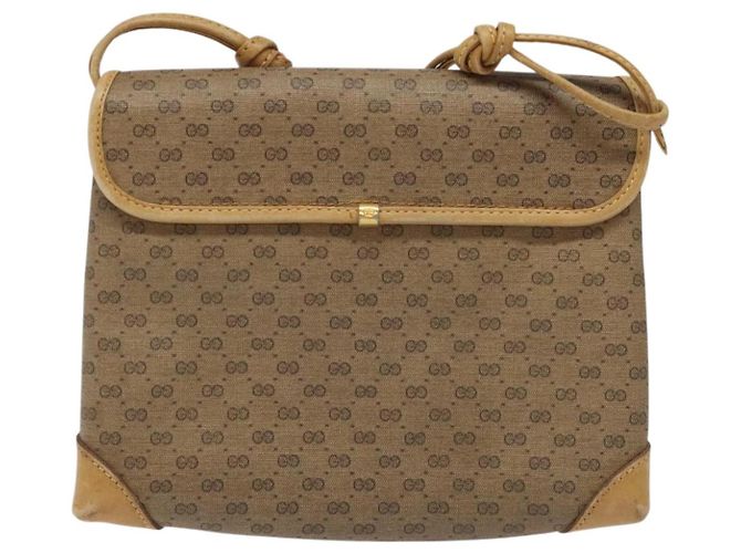 GUCCI Micro GG Canvas Schultertasche aus PVC-Leder Beige Auth bs23145 - Ansicht 3