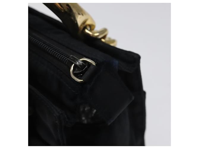 PRADA Borsa a mano in nylon blu navy oro Auth BA355 D'oro - vista 10