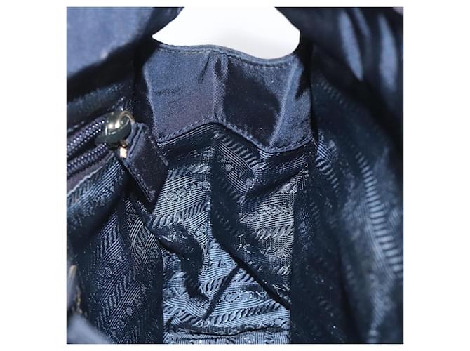 PRADA Borsa a mano in nylon blu navy oro Auth BA355 D'oro - vista 19