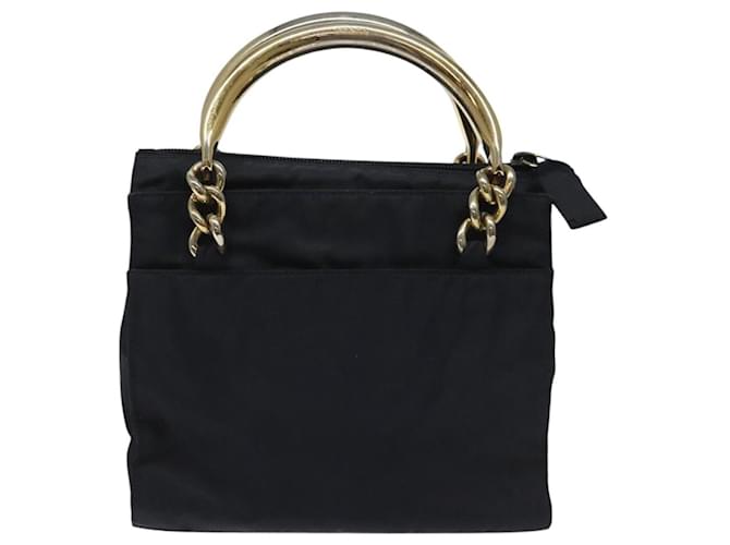 PRADA Borsa a mano in nylon blu navy oro Auth BA355 D'oro - vista 2