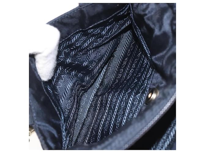 PRADA Borsa a mano in nylon blu navy oro Auth BA355 D'oro - vista 22