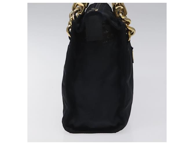 PRADA Borsa a mano in nylon blu navy oro Auth BA355 D'oro - vista 4