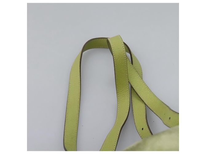 Bamboo Mochila Gucci em couro camurça verde e dourado 003 1956 0030 Auth nb201 - vista 11