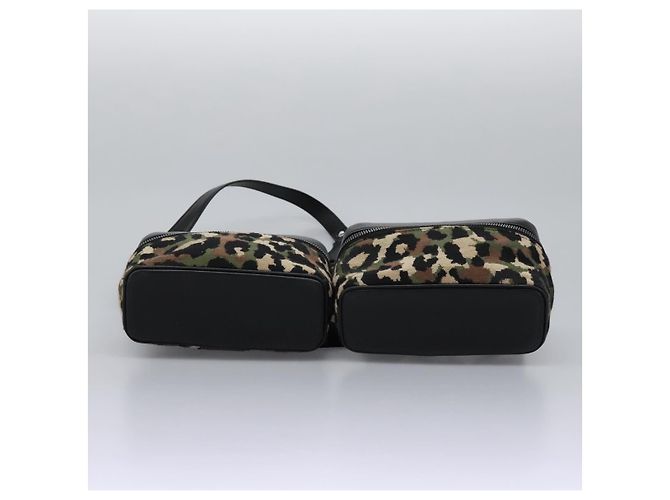 Dolce & Gabbana DOLCE&GABBANA Marsupio Leopardo Tela Verde Nero Auth bs23142 - vista 18