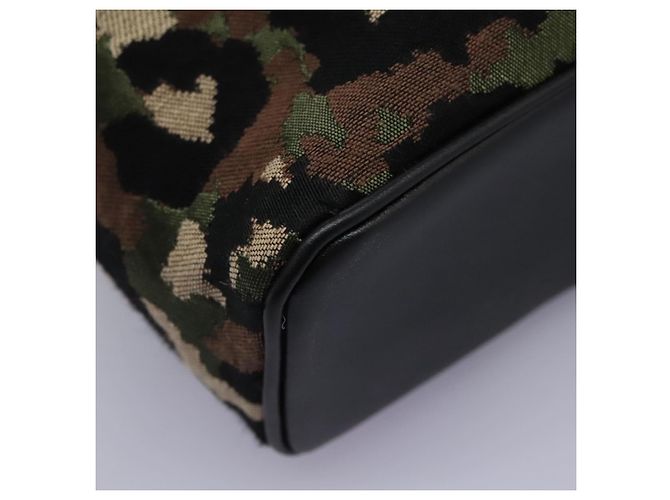 Dolce & Gabbana DOLCE&GABBANA Marsupio Leopardo Tela Verde Nero Auth bs23142 - vista 19
