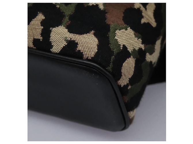 Dolce & Gabbana DOLCE&GABBANA Marsupio Leopardo Tela Verde Nero Auth bs23142 - vista 20