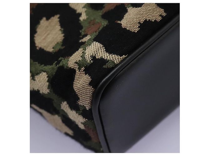 Dolce & Gabbana DOLCE&GABBANA Marsupio Leopardo Tela Verde Nero Auth bs23142 - vista 23