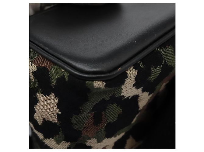 Dolce & Gabbana DOLCE&GABBANA Marsupio Leopardo Tela Verde Nero Auth bs23142 - vista 25