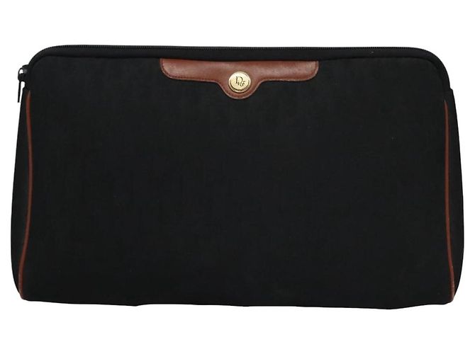 Borsa clutch in tela Trotter Christian Dior nera e dorata Auth ti2911 Nero D'oro - vista 2