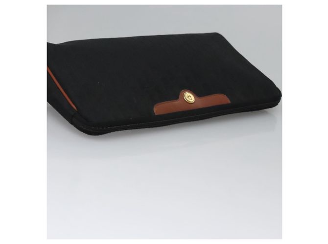 Borsa clutch in tela Trotter Christian Dior nera e dorata Auth ti2911 Nero D'oro - vista 6