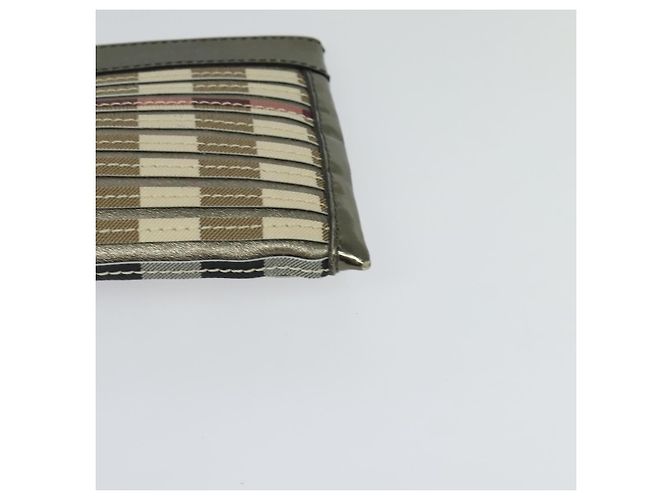 Bolso clutch de PVC beige dorado con estampado Nova Check de BURBERRY Auth bs23425 - vista 11