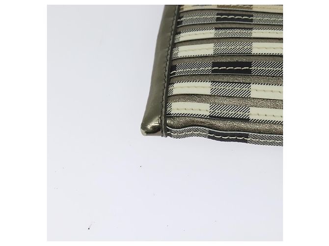 Bolso clutch de PVC beige dorado con estampado Nova Check de BURBERRY Auth bs23425 - vista 12