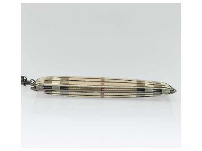 Bolso clutch de PVC beige dorado con estampado Nova Check de BURBERRY Auth bs23425 - vista 9