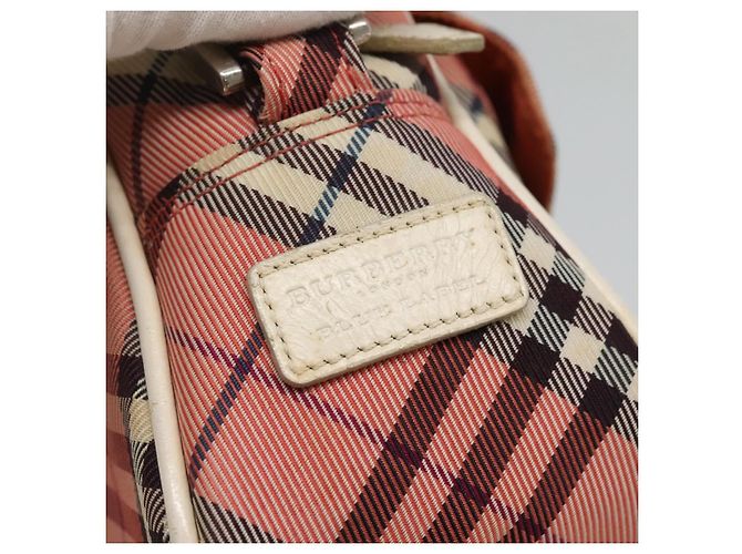 Borsa a spalla Burberry Nova Check Blue Label in tela rossa Auth ti2797 Rosso - vista 14