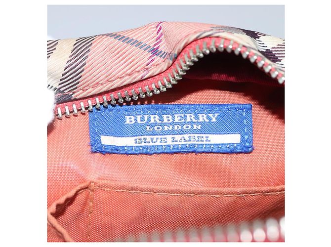 Borsa a spalla Burberry Nova Check Blue Label in tela rossa Auth ti2797 Rosso - vista 16