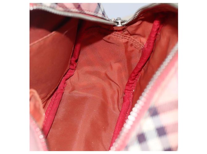 Borsa a spalla Burberry Nova Check Blue Label in tela rossa Auth ti2797 Rosso - vista 18