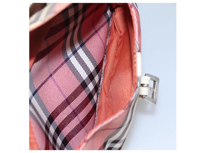 Borsa a spalla Burberry Nova Check Blue Label in tela rossa Auth ti2797 Rosso - vista 21