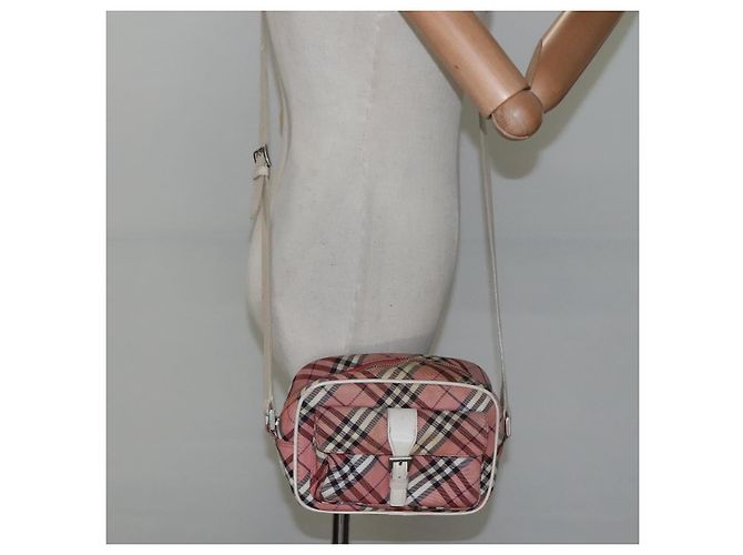 Borsa a spalla Burberry Nova Check Blue Label in tela rossa Auth ti2797 Rosso - vista 22