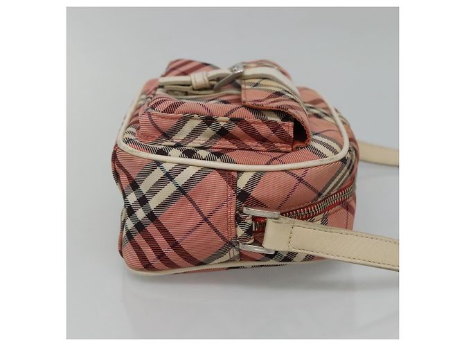 Borsa a spalla Burberry Nova Check Blue Label in tela rossa Auth ti2797 Rosso - vista 4