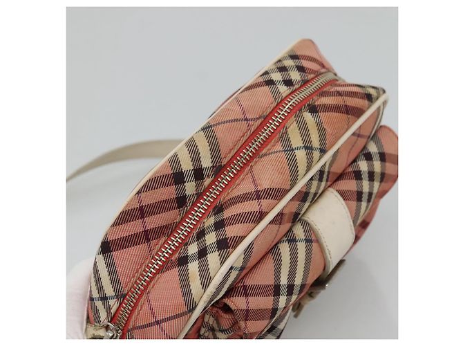 Borsa a spalla Burberry Nova Check Blue Label in tela rossa Auth ti2797 Rosso - vista 6