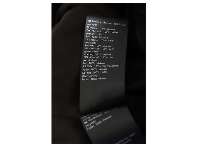 Autre Marque Pantalones de cuero rectos Negro - vista 5
