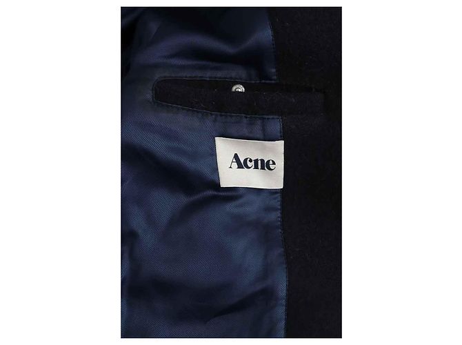 Acne Leather jacket Blue - view 4