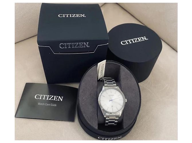 Autre Marque Relógio Citizen Masculino de Quartzo Aço Prata Mostrador Branco Hardware prateado - vista 5