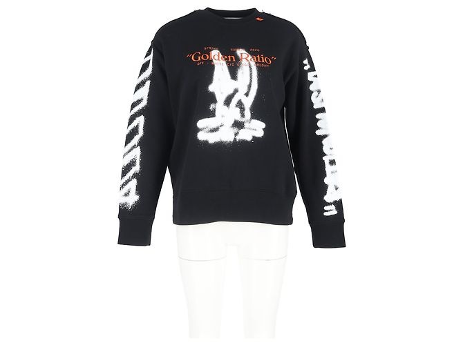 Off White Off-White Diag Cartoon Langarm-T-Shirt aus schwarzer Baumwolle - Ansicht 4