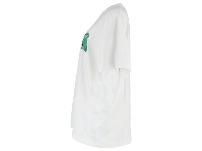 T-shirt Palm Angels con stampa orso in cotone bianco - vista 2
