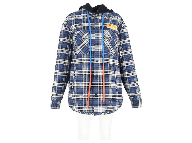 Off White Off-White Flanelljacke aus blauer Baumwolle - Ansicht 4