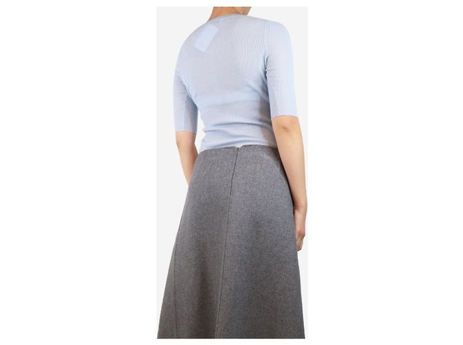 Gabriela Hearst Hellblaues geripptes Strickoberteil - Größe S - Ansicht 2