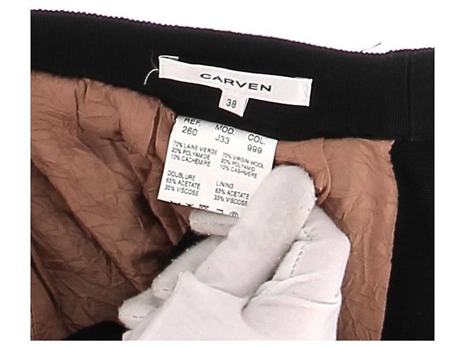 Faldas CARVEN T.FR 38 Lana Negro - vista 7