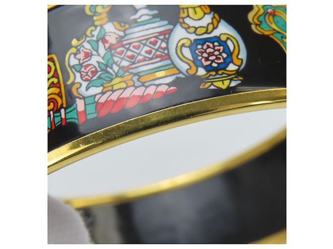 Hermès Bracciale in cloisonné nero e multicolore di Hermes - vista 5