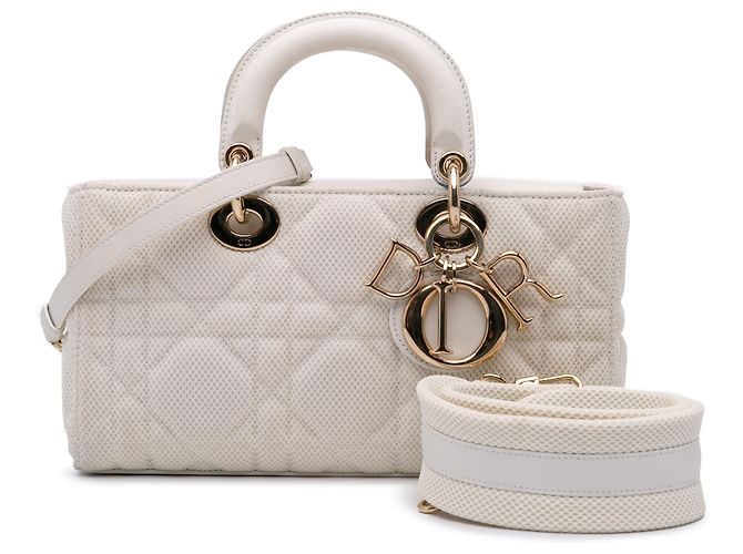 Dior Weiß Mittel Technischer Stoff Macrocannage Lady D Joy - Ansicht 11