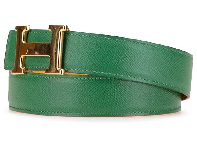 Cinturón reversible Constance H en Courchevel verde de Hermès - vista 2