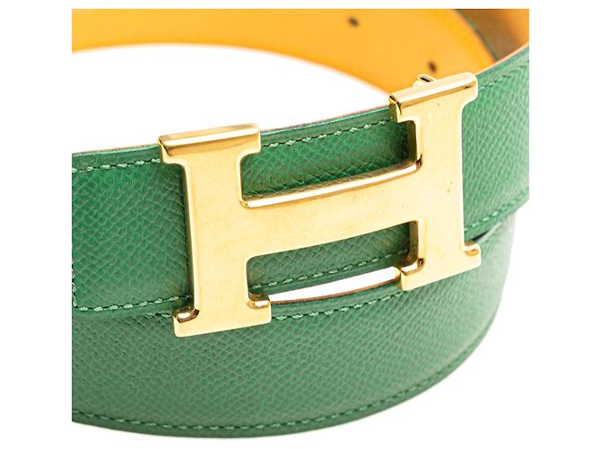 Cinturón reversible Constance H en Courchevel verde de Hermès - vista 6