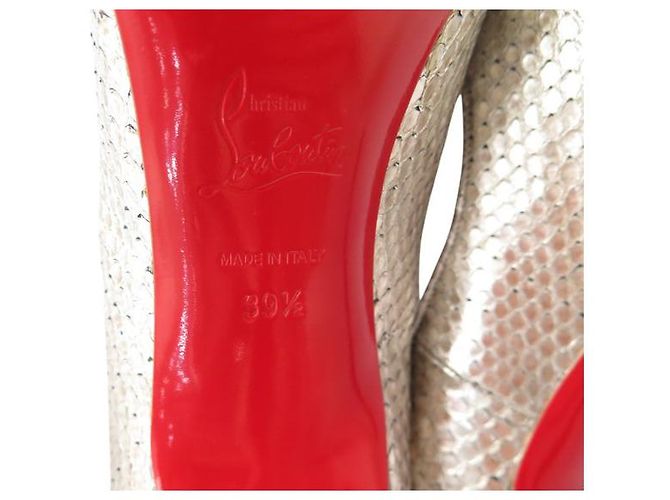 CHRISTIAN LOUBOUTIN SIMPLE PUMP 39.5 SILBER PYTHON BOX SCHUHE - Ansicht 7