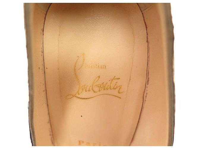 CHRISTIAN LOUBOUTIN SIMPLE PUMP 39.5 SILBER PYTHON BOX SCHUHE - Ansicht 9