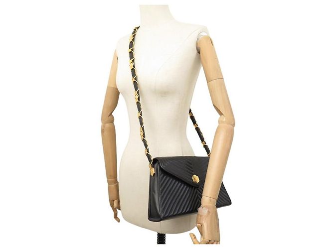 NEU VINTAGE REVILLON HANDTASCHE RABAT LEDER CHEVRON SCHULTERTASCHE - Ansicht 7
