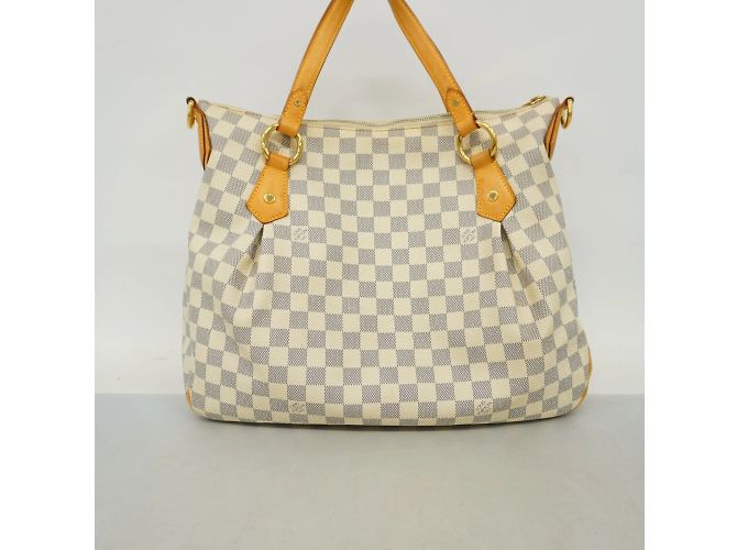 Borsa Tote Louis Vuitton Damier Azur Evora MM Bianco - vista 14