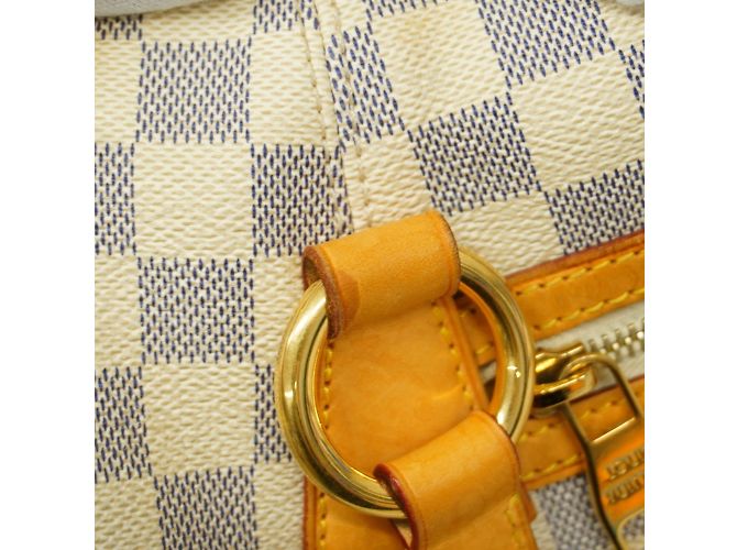 Borsa Tote Louis Vuitton Damier Azur Evora MM Bianco - vista 7