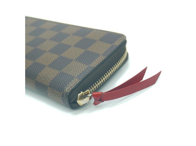 Cartera Larga Louis Vuitton Clemence Castaño Fucsia - vista 5