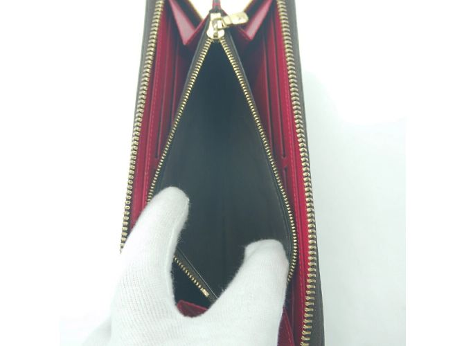 Cartera Larga Louis Vuitton Clemence Castaño Fucsia - vista 7