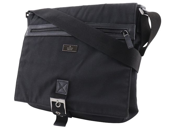 Borsa a spalla in nylon nero Gucci - vista 2