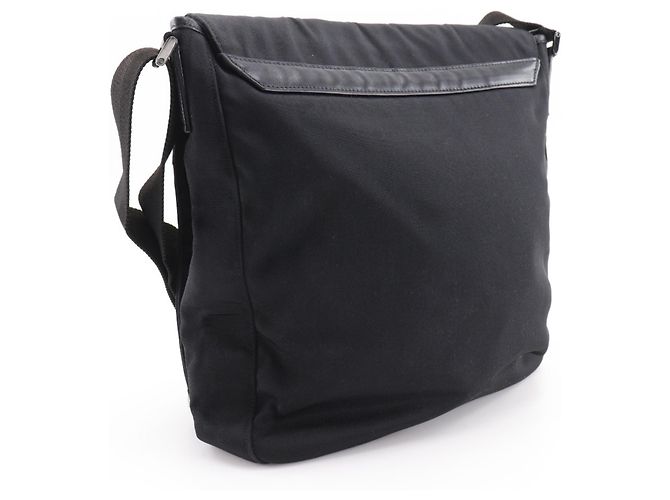 Borsa a spalla in nylon nero Gucci - vista 3