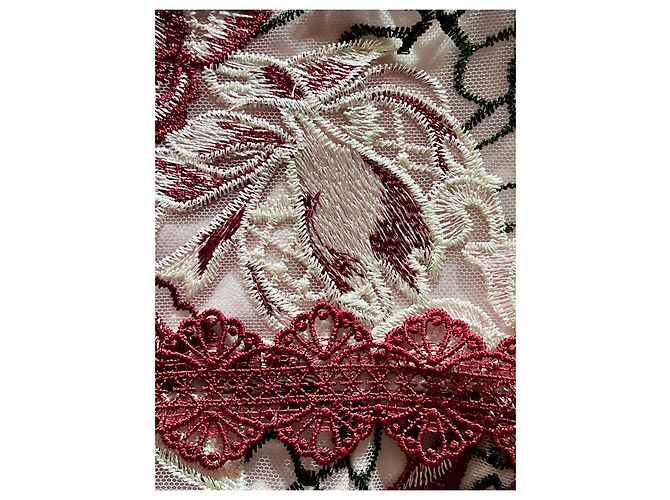 Vestido Marchesa Notte de encaje floral rosa burdeos negro Multicolor - vista 5