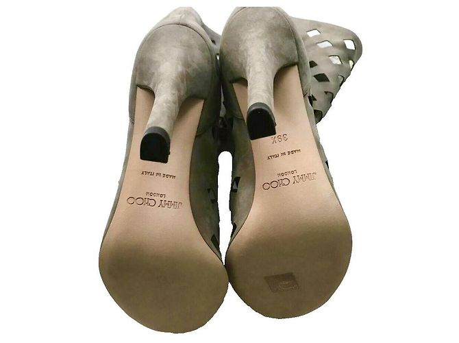Botas de tobillo Jimmy Choo Reese Cutout Peep Toe ante gris - vista 11