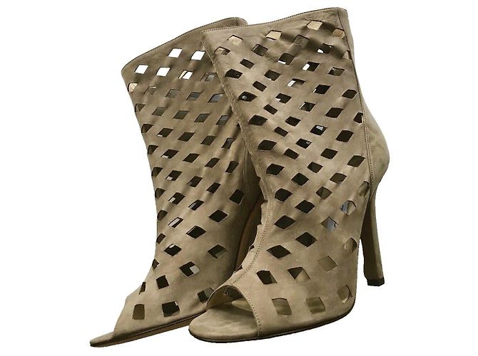 Botas de tobillo Jimmy Choo Reese Cutout Peep Toe ante gris - vista 2