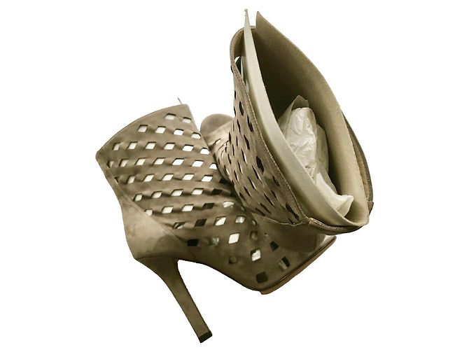 Botas de tobillo Jimmy Choo Reese Cutout Peep Toe ante gris - vista 8