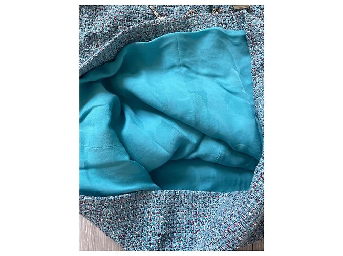 Vestido Chanel de tweed azul - vista 11